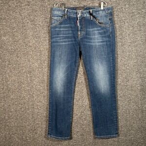 Dsquared2 Cool Girl Cropped Jeans Women's Size IT 40 US 4 Blue Stretch Denim